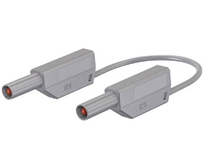 4 mm säkerhetsbananmätningskabel PVC 200 cm grå