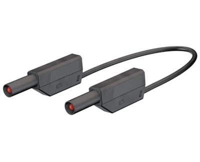 4 mm säkerhetsbananmätningskabel PVC 100 cm svart