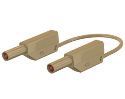 4 mm säkerhetsbananmätningskabel PVC 200 cm brun