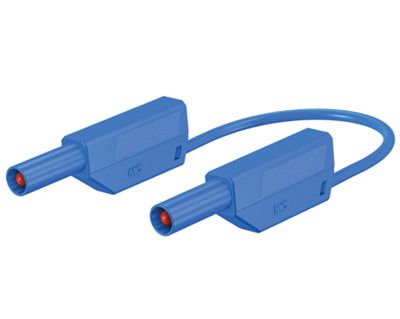 4 mm säkerhetsbananmätningskabel PVC 50 cm blå