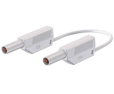 4 mm säkerhetsbananmätningskabel PVC 100 cm vit