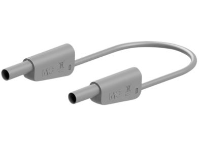 4 mm säkerhetsbananmätningskabel PVC 50 cm grå