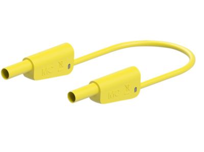 4 mm säkerhetsbananmätningskabel PVC 100 cm gul