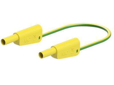 4 mm säkerhetsbananmätningskabel PVC 50 cm gulgrön