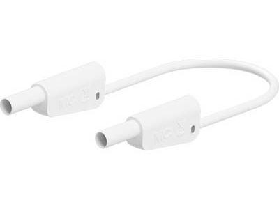 4 mm säkerhetsbananmätningskabel PVC 50 cm vit