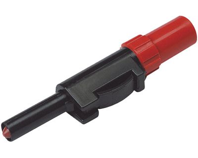 Säkerhetsbananplugg 4mm 30Vac/60Vdc skruv, röd