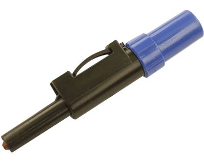 Säkerhetsbananplugg 4mm 30Vac/60Vdc skruvanslutning blå