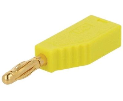 Banankontakt för lödning, förgylld 4 mm, 19A 60Vdc gul (22.2626-24) *