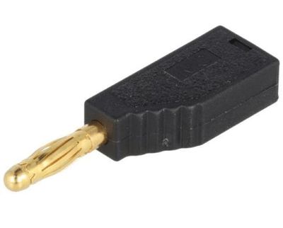Banankontakt förlödd 4mm förgylld 19A 60Vdc svart (22.2626-21) *