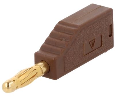 Banankontakt förlödd 4mm förgylld 19A 60Vdc brun (22.2626-27) *