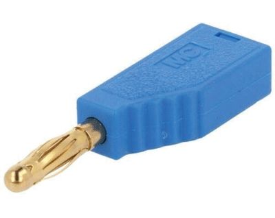 Banankontakt förlödd 4mm förgylld 19A 60Vdc blå (22.2626-23) *