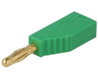 Banankontakt för lödning, förgylld 4 mm, 19A 60Vdc grön (22.2626-25) *