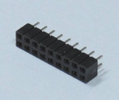 Stickkontakt 2x9-polig rak/låg *