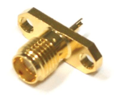 Förgylld SMA-kontakt med flänsfäste