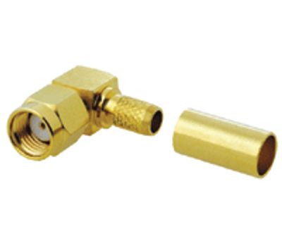 Förgylld SMA-kontakt med omvänd vinkel, klämma för RG-58U