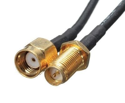 SMA-reverse förlängningskabel 50ohm svart 2m