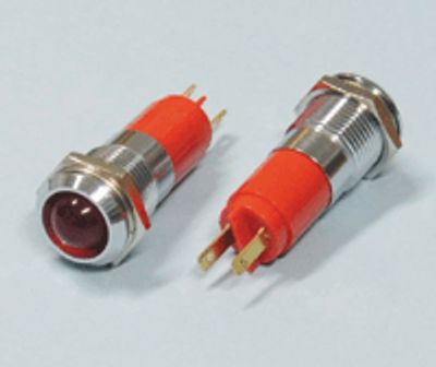 LED-skyltlampa 24-28Vdc röd 14mm