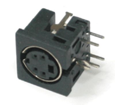 Mini-DIN-kontakt för kretskort, 4-polig, hona