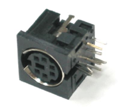 Mini-DIN-chassikontakt för kretskort, 6-polig hona