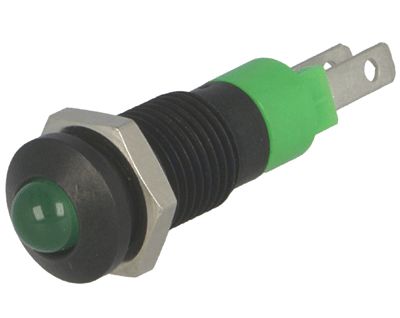 LED-indikatorlampa 8mm 12-14Vdc grön