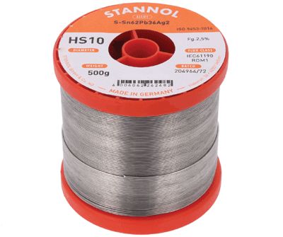 Lötdraht Sn62/Pb36/Ag2 0,7mm 500g (ENDAST FÖR PROFESSIONELL ANVÄNDNING) *