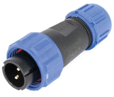 Vattentät kontakt IP68 2-polig hane