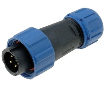 Vattentät kontakt IP68 4-polig hane