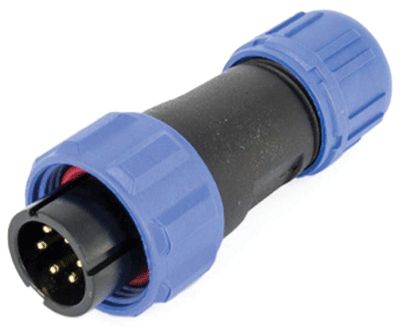 Vattentät kontakt IP68 6-polig hane