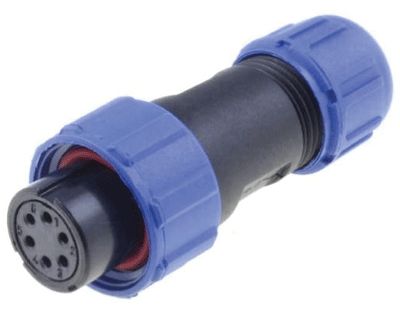 Vattentät kontakt IP68 6-polig hona