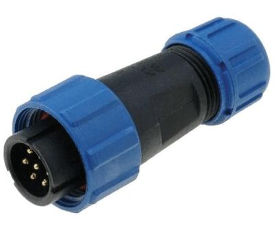 Vattentät kontakt IP68 7-polig hane