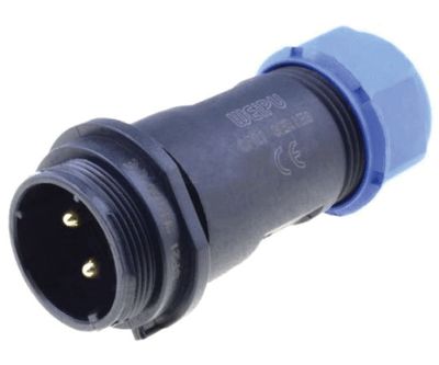 Vattentät förlängningskontakt IP68 2-polig hane