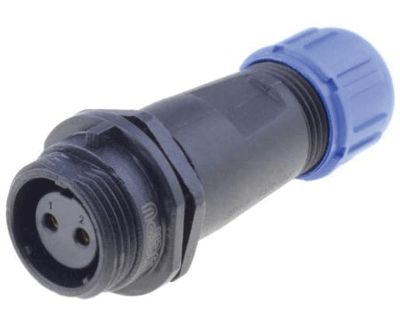 Vattentät förlängningskontakt IP68 2-polig hona