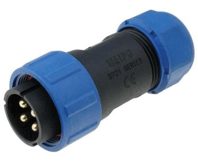 Vattentät kontakt IP68 4-polig hane