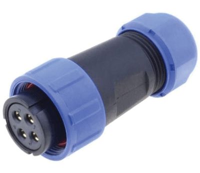 Vattentät kontakt IP68 4-polig hona
