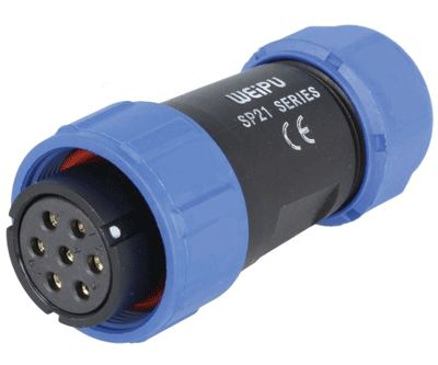 Vattentät kontakt IP68 7-polig hona