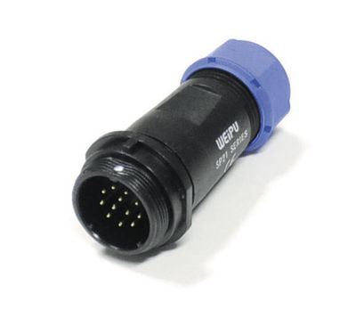 Vattentät förlängningskontakt IP68 12-polig hane