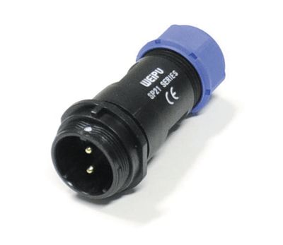 Vattentät förlängningskontakt IP68 2-polig hane
