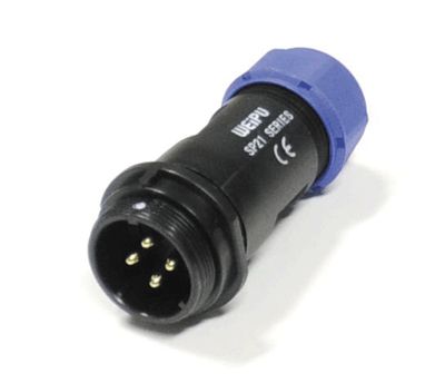 Vattentät förlängningskontakt IP68 4-polig hane
