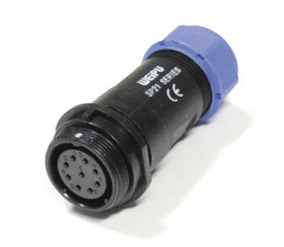 Vattentät förlängningskontakt IP68 9-polig hona