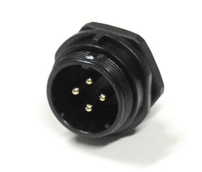 Vattentät chassikontakt IP68 4-polig hane
