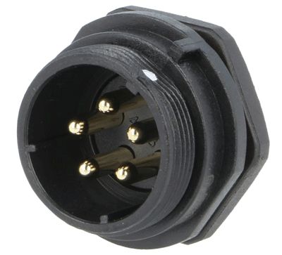 Vattentät chassikontakt IP68 5-polig hane