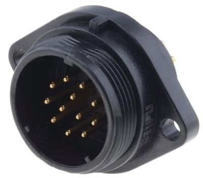 Vattentät chassikontakt IP68 12-polig hane