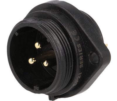 Vattentät chassikontakt IP68 3-polig hane