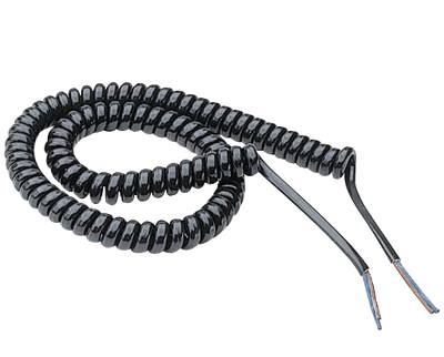 Spiralledning 2x0,75mm² PVC 800mm/1500mm svart