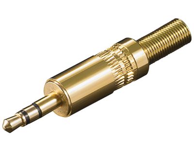 Stereo kontakt 3,5 mm metall/guldförgylld