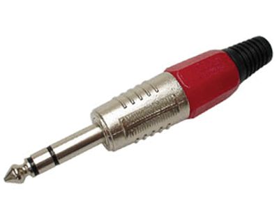 Stereo kontakt 6,3 mm metall röd