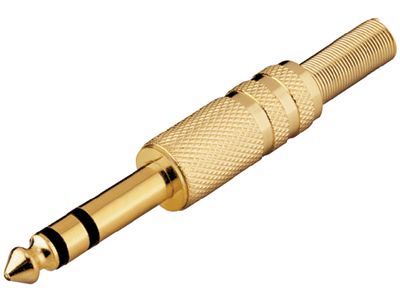 Stereo kontakt 6,3 mm metall/guldförgylld