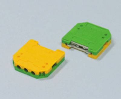 Jordningslistans anslutning 15 mm DIN-skena 4 mm² gulgrön