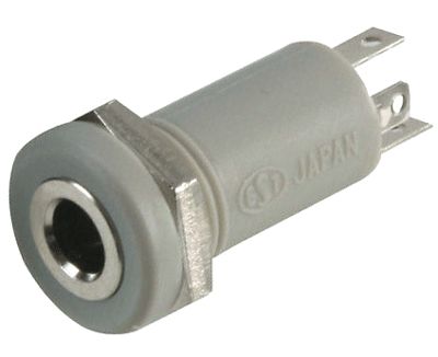 Jack 3,5 mm 4-polig plast/isolerad grå (MJ-064H)