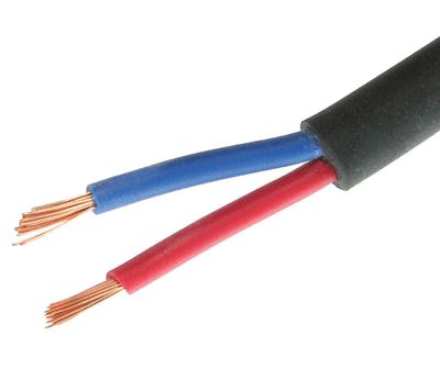Rund högtalarkabel 2x1,5mm² svart CU